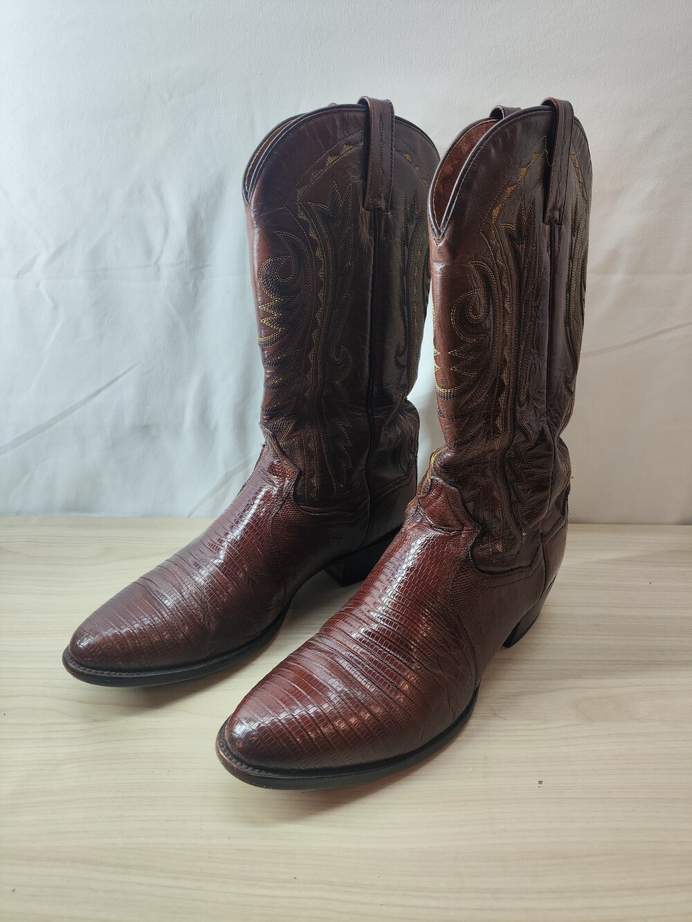 Dan Post Lizard Boots Mens Size 9.5 EW Western Exotic Leather Cowboy